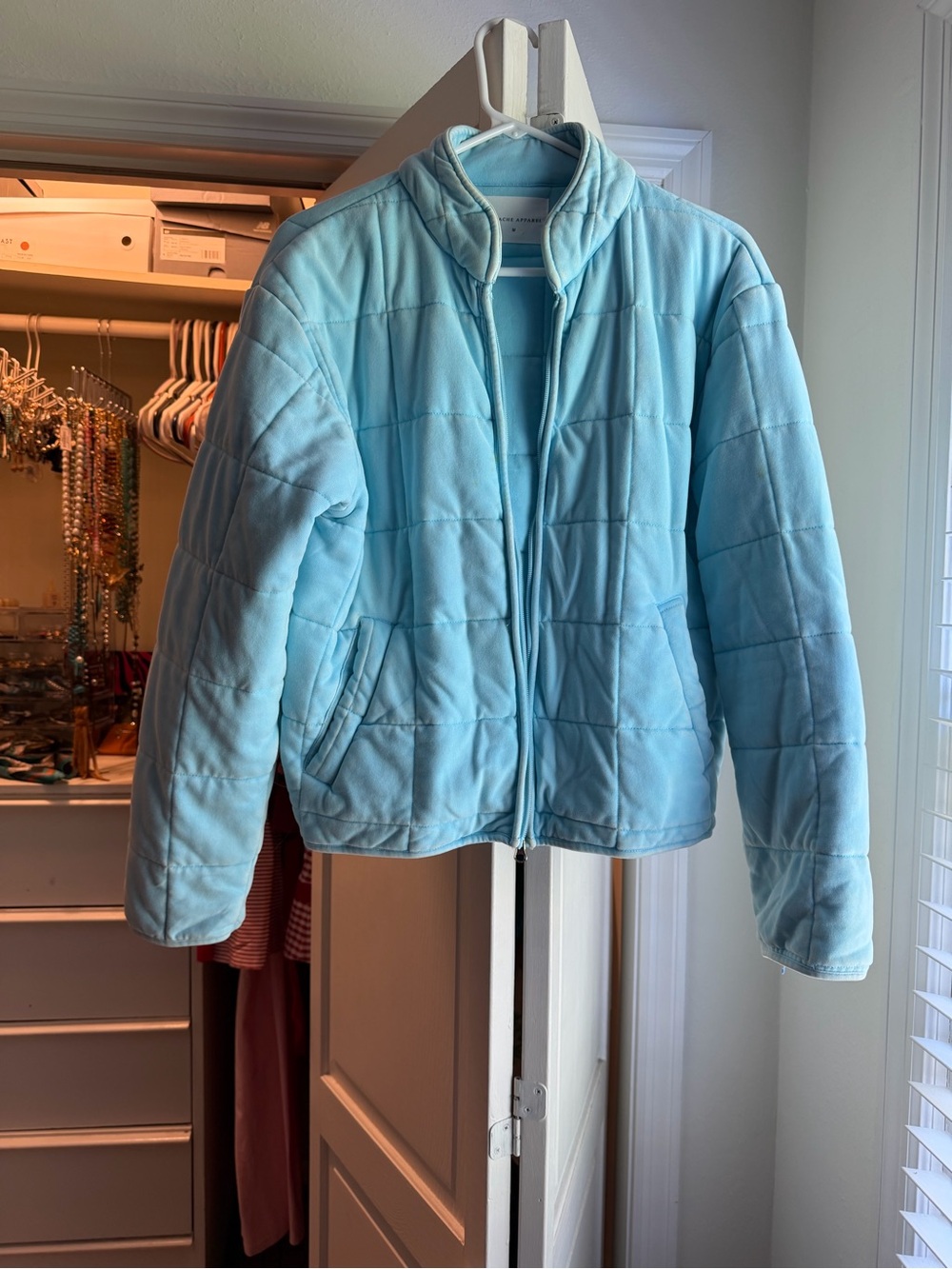 Panache Light Blue Quilted Puffer Jacket